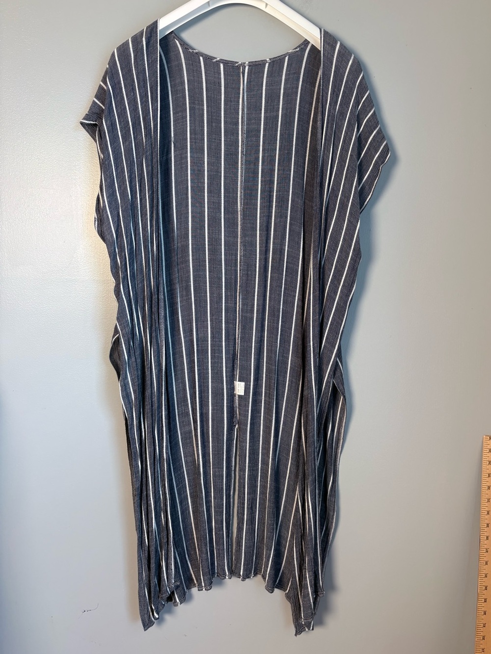 One Size Striped Kimono Cardigan Open Front Duster Coverup OS